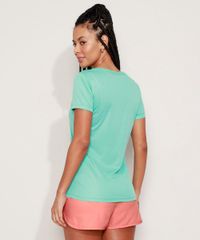 Blusa Esportiva Feminina Decote Redondo Verde Claro costas