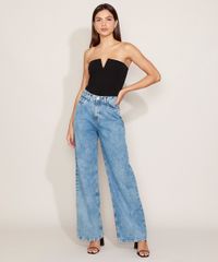 Blusa Tomara Que Caia Preta Decote V Corpo Inteiro