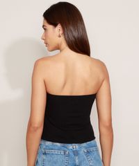 Blusa Tomara Que Caia Preta Decote V Costas