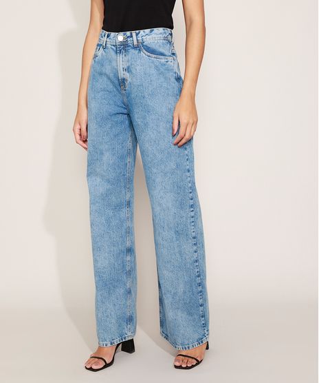 Calca-Jeans-Feminina-Mindset-Wide-Reta-Cintura-Alta-Marmorizada-Azul-Claro-9982691-Azul_Claro_1