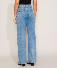 Calca-Jeans-Feminina-Mindset-Wide-Reta-Cintura-Alta-Marmorizada-Azul-Claro-9982691-Azul_Claro_2