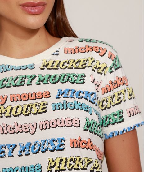 T-Shirt-Feminina-Mindset-Mickey-Mouse-Estampada-Manga-Curta-Decote-Redondo-Off-White-9977030-Off_White_1