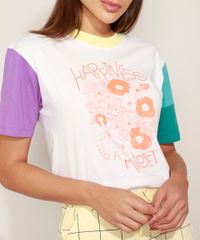 T-Shirt-Feminina-Mindset--Happiness--Floral-Manga-Curta-Colorida-Decote-Redondo-Off-White-9980294-Off_White_5 T-Shirt-Feminina-Mindset--Happiness--Floral-Manga-Curta-Colorida-Decote-Redondo-Off-White-9980294-Off_White_5