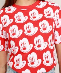 T-Shirt-Feminina-Mindset-Mickey-Mouse-Estampada-Manga-Curta-Decote-Redondo-Vermelha-9980295-Vermelho_4