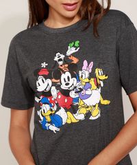 T-Shirt-Feminina-Mindset-Turma-do-Mickey-Manga-Curta-Decote-Redondo-Cinza-Mescla-Escuro-9980300-Cinza_Mescla_Escuro_2