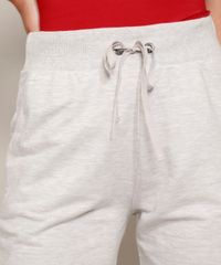 Calca-de-Moletom-Feminina-Basica-Cintura-Alta-com-Cordao-Cinza-Mescla-Claro-9948942-Cinza_Mescla_Claro_4