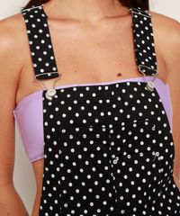 Jardineira-de-Sarja-Feminina-Reta-Estampada-de-Poa-com-Barra-Dobrada-Preta-9969110-Preto_6
