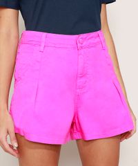 Short-de-Sarja-Feminino-Sawary-Gode-Cintura-Super-Alta-com-Bolsos-Rosa-9980119-Rosa_1