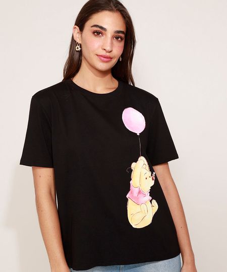 Camiseta-Feminina-Pooh-Manga-Curta-Preta-9976099-Preto_1