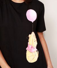 Camiseta-Feminina-Pooh-Manga-Curta-Preta-9976099-Preto_2