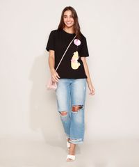 Camiseta-Feminina-Pooh-Manga-Curta-Preta-9976099-Preto_3