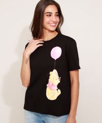 Camiseta-Feminina-Pooh-Manga-Curta-Preta-9976099-Preto_5