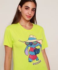 Camiseta-Feminina-Lilo-e-Stitch-Manga-Curta-Verde-9960131-Verde_2