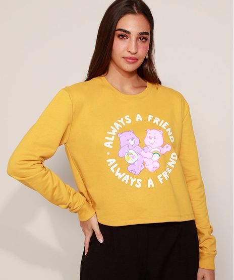 Blusao-de-Moletom-Feminino-Cropped-Ursinhos-Carinhosos-Mostarda-9976096-Mostarda_1