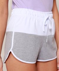 Short-de-Moletom-Feminino-Running-Cintura-Media-Bicolor-com-Cordao-Cinza-Mescla-Claro-9973982-Cinza_Mescla_Claro_1