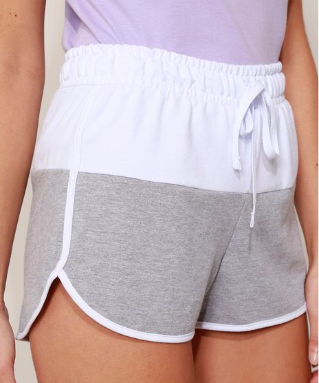 Short-de-Moletom-Feminino-Running-Cintura-Media-Bicolor-com-Cordao-Cinza-Mescla-Claro-9973982-Cinza_Mescla_Claro_1