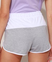 Short-de-Moletom-Feminino-Running-Cintura-Media-Bicolor-com-Cordao-Cinza-Mescla-Claro-9973982-Cinza_Mescla_Claro_2