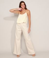 Regata-Feminina-Cropped-Estampada-de-Poa-Alca-Fina-Decote-Redondo-Amarelo-Claro-9970033-Amarelo_Claro_3