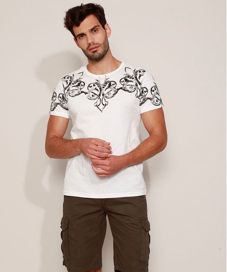 Camiseta-Masculina-Slim-Arabescos-Manga-Curta-Gola-Careca-Branca-9961987-Branco_1