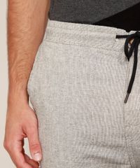 Calca-Masculina-Jogger-Slim-Chino-Texturizada-com-Linho-Cinza-Mescla-Claro-9963697-Cinza_Mescla_Claro_4