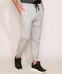 Calca-Masculina-Jogger-Slim-Chino-Texturizada-com-Linho-Cinza-Mescla-Claro-9963697-Cinza_Mescla_Claro_6