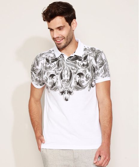 Polo-Masculina-Slim-Arabescos-Manga-Curta-Branco-9968276-Branco_1