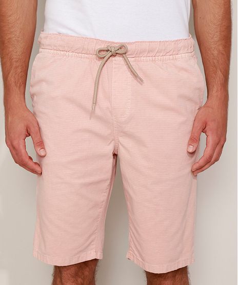 Bermuda-de-Sarja-Masculina-Slim-com-Bolsos-e-Cordoes-Rosa-9970097-Rosa_1