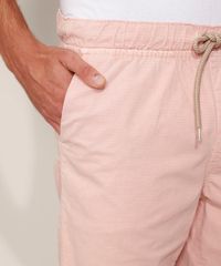 Bermuda-de-Sarja-Masculina-Slim-com-Bolsos-e-Cordoes-Rosa-9970097-Rosa_4