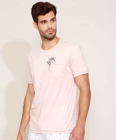 Camiseta-Masculina-Coqueiros-com-Bolso-Manga-Curta-Gola-Careca-Rose-9970542-Rose_1