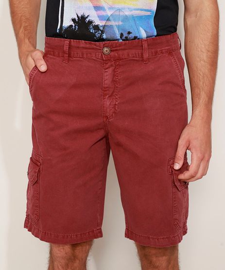short jeans vermelho masculino