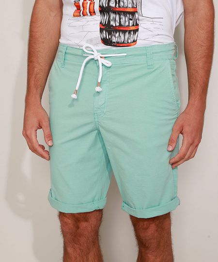 Bermuda-de-Sarja-Masculina-Reta-com-Cordao-Verde-Claro-9976879-Verde_Claro_1
