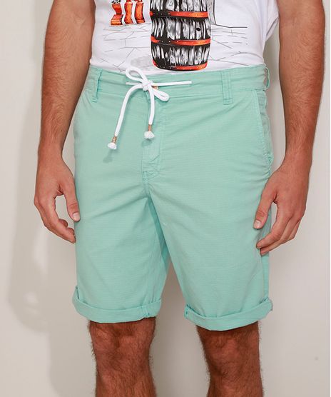 Bermuda-de-Sarja-Masculina-Reta-com-Cordao-Verde-Claro-9976879-Verde_Claro_1