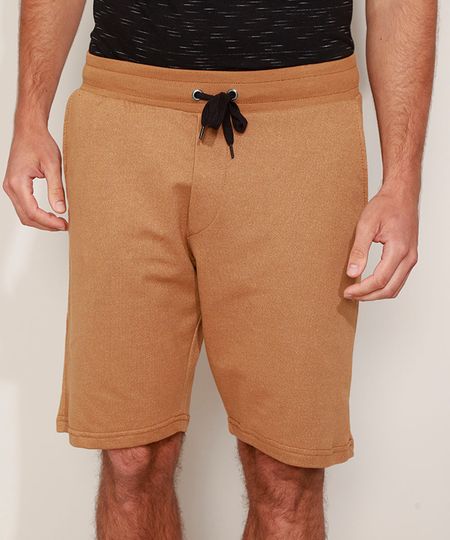Bermuda-de-Moletom-Masculina-Basica-Relaxed-com-Cordao-Caramelo-9973856-Caramelo_1