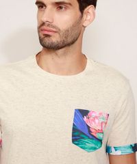 Camiseta-Masculina-com-Bolso-Estampado-Floral-Manga-Curta-Gola-Careca-Off-White-9967151-Off_White_5