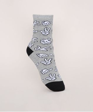 Meia-Feminina-Cano-Alto-Estampada-Mickey-Cinza-Mescla-9974951-Cinza_Mescla_1