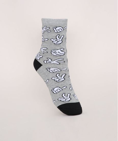 Meia-Feminina-Cano-Alto-Estampada-Mickey-Cinza-Mescla-9974951-Cinza_Mescla_1