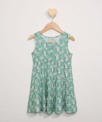 Vestido-Infantil-Amplo-com-Recortes-Estampado-Floral-Sem-Manga-Verde-9974971-Verde_1