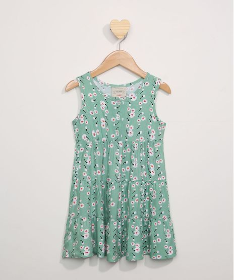 Vestido-Infantil-Amplo-com-Recortes-Estampado-Floral-Sem-Manga-Verde-9974971-Verde_1