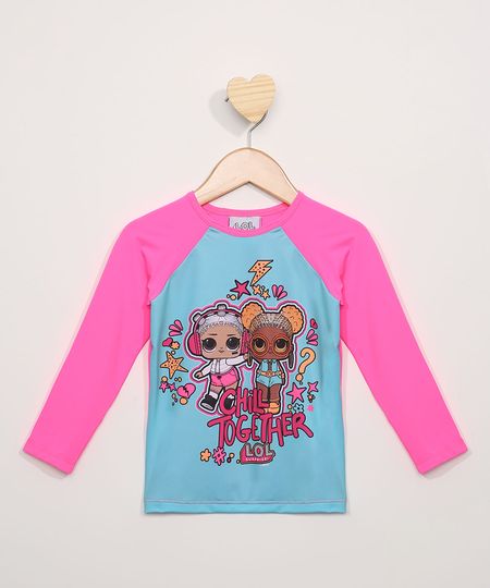 Blusa-de-Praia-Infantil-LOL-Surprise-Manga-Longa-com-Protecao-UV50--Pink-9965840-Pink_1