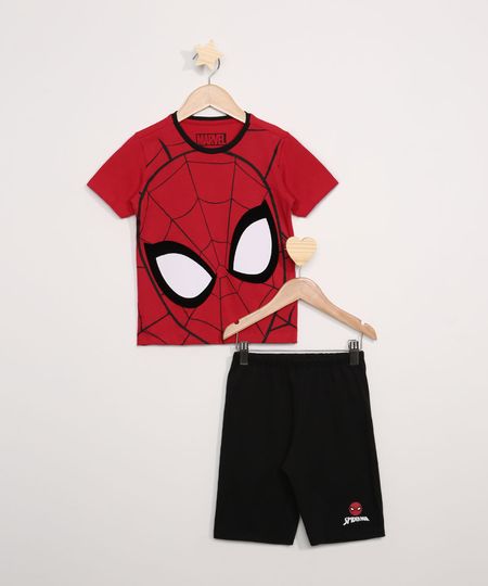 Pijama-Infantil-Homem-Aranha-Manga-Curta-Vermelho-9966392-Vermelho_1