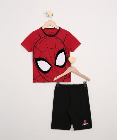 Pijama-Infantil-Homem-Aranha-Manga-Curta-Vermelho-9966392-Vermelho_1