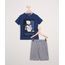 Conjunto-Infantil-de-Camiseta-Star-Wars-Manga-Curta---Bermuda-de-Moletom-Cinza-Mescla-9974754-Cinza_Mescla_1