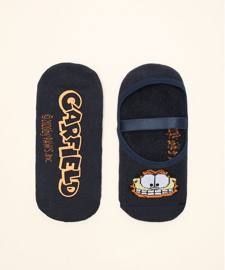 Meia-Feminina-Sapatilha-Garfield-Antiderrapante-Azul-Marinho-9961831-Azul_Marinho_1