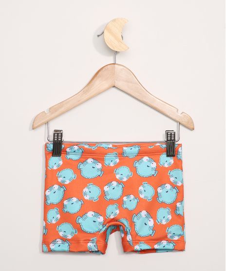 Sunga-Infantil-Boxer-Estampado-de-Peixes-com-Protecao-UV50--Laranja-9966186-Laranja_1
