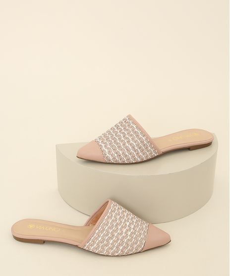 Mule-Feminino-Via-Uno-Texturizado-Bico-Fino-Bege-9980123-Bege_1