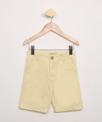 Bermuda-de-Sarja-Infantil-Slim-com-Bolsos-Amarelo-Claro-9953664-Amarelo_Claro_1