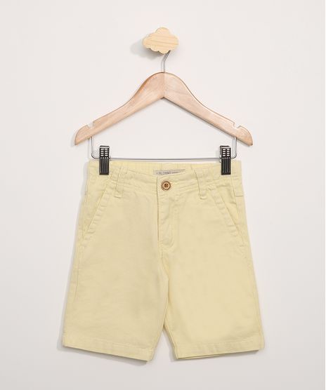 Bermuda-de-Sarja-Infantil-Slim-com-Bolsos-Amarelo-Claro-9953664-Amarelo_Claro_1
