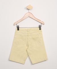 Bermuda-de-Sarja-Infantil-Slim-com-Bolsos-Amarelo-Claro-9953664-Amarelo_Claro_2