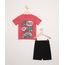 Conjunto-Infantil-de-Camiseta-Manga-Curta-Coral---Bermuda-de-Moletom-Preto-9968197-Preto_1