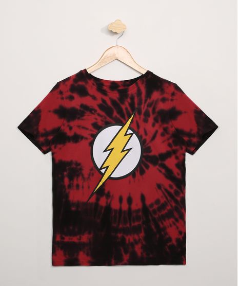 Camiseta-Juvenil-Flash-Estampada-Tie-Dye-Manga-Curta-Gola-Careca-Vermelha-9969689-Vermelho_1